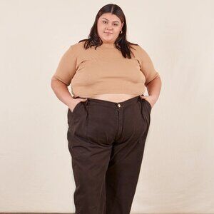 1/2 Sleeve turtleneck crop top